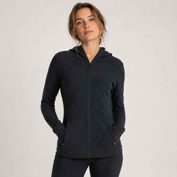 Icebreaker Sweaters - Icebreaker Women's Wool Zip up hoodie in charcoal Gray Size Medium